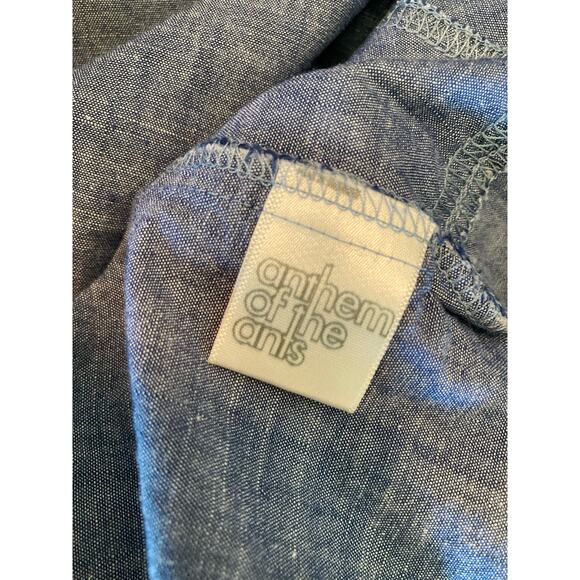 Anthem of the Ants Chambray Dress ~ Ruffle Sleeve Abstract Print Dress ~ Sz 3 3T - Picture 6 of 8